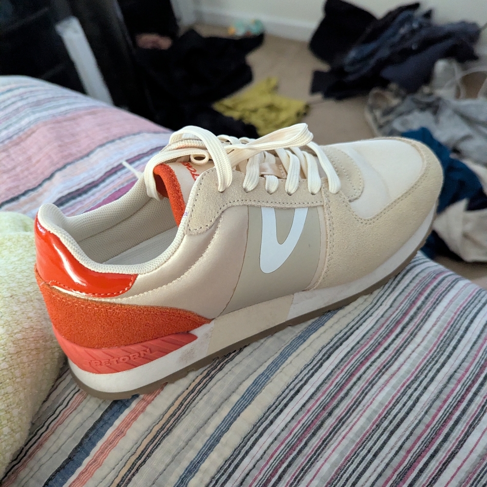 Tretorn Beige and Orange Sneakers
